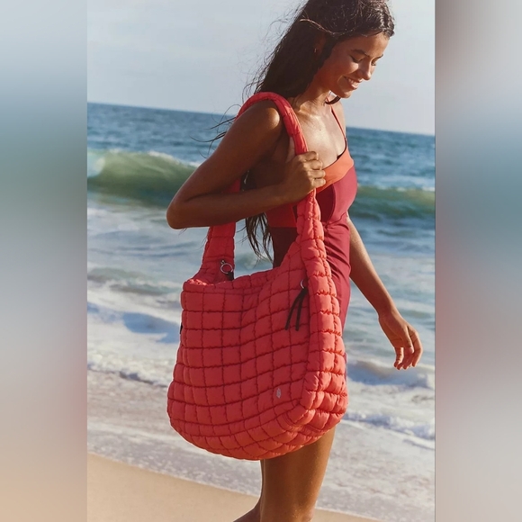 FP Movement by Free People Handbags - FP Movement Quilted Carryall Bag In Coral